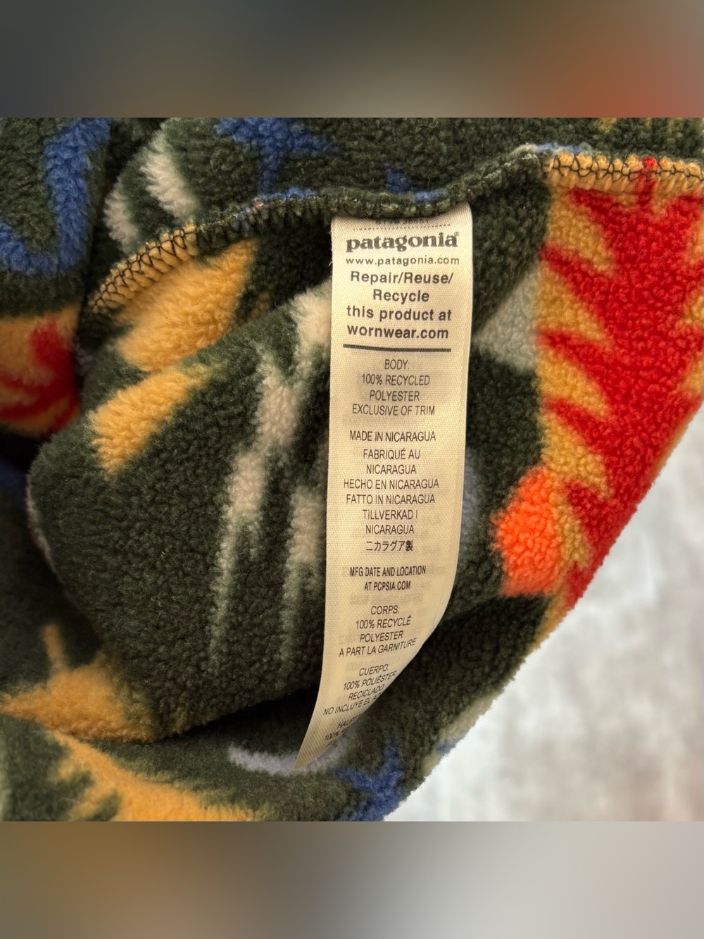 Patagonia Salmon Energy Snap T Fleece Sweater Mens Large - Picture 7 of 9